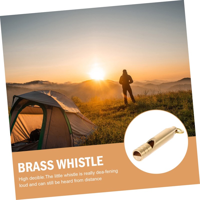 KOMBIUDA 2Pcs Retro Brass Whistle Pendant Survival Whistle for Outdoor