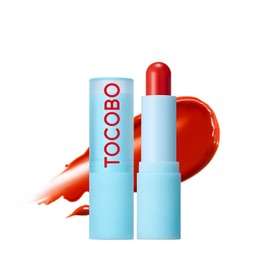 TOCOBO Glass Tinted Lip Balm 013 Tangerine Red 0.67 oz /19g | Glow Moisturizing Vegan Lip Balm & Vivid Tinted Transparent Color