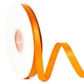AONLSKH-Orange 1/2 X 50 Yards Solid Color Satin Ribbon, Double Faced High Density Polyester Fabric Ribbon for Gifts Wrapping, Wedding, Party, Crafts, Hair Bows, Home DIY Decor Ornaments