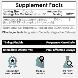 Nootropics Depot Cápsulas de dihidromiricetina (DHM) | 500 mg | 60 unidades