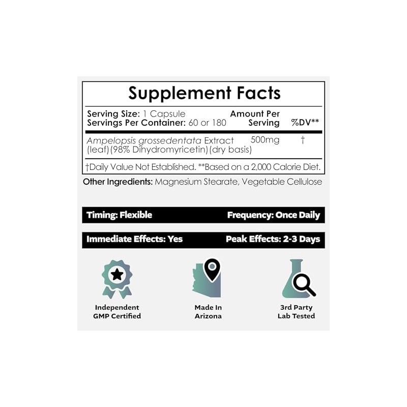 Nootropics Depot Cápsulas de dihidromiricetina (DHM) | 500 mg |