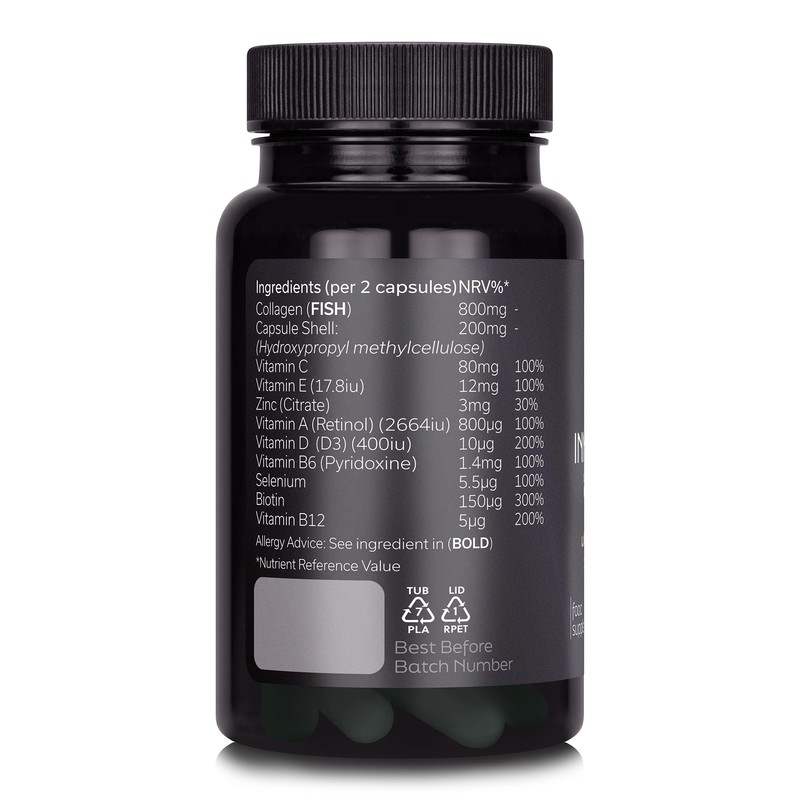 Inner Beauty Vitamins, with Marine Collagen, Retinol and Biotin