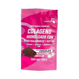 Colágeno Hidrolizado Premium ISAAQUIM con Ácido Hialurónico, Biotina, Citrato de Magnesio, Zinc y Vitaminas C y E  500 g  Sabor Chocolate  Belleza y  