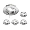 ledscom.de CIRC Ceiling Mounting Frame, Round, Swivelling, Matt Aluminium, Pack