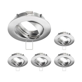 ledscom.de CIRC Ceiling Mounting Frame, Round, Swivelling, Matt Aluminium, Pack of 5