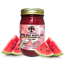 Wildcrafted Irish Sea Moss Gel | Made with Seamoss | Made in USA | Rich in Vitamins & Minerals | 100% Organic Gold Sea Moss Gel Raw (2 Pack, Watermelon)