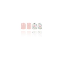 24Pcs Light Pink Press on Nails Spring Summer Fake Nails Cute Flower Design False Nails Short Square Acrylic Nails Full Cover Glossy Stick on Nails for Women Girls Spring Summer Nail Art Decor