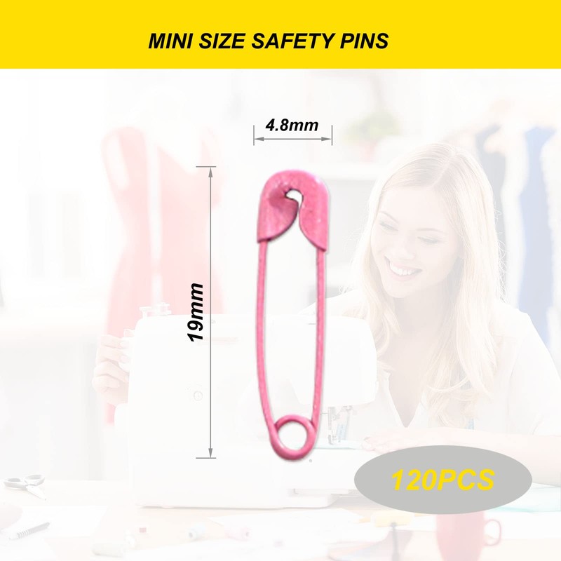 Pink Safety Pins,Small Safety Pins for Clothes,19mm Metal Mini Saftey