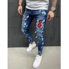 IDEALSANXUN - Jeans ajustados elásticos para hombre, Azul medio, 34