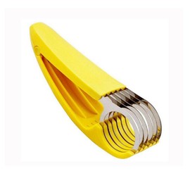 Libloop 1 PCs Creative Stainless Steel Banana Chopper Fruit Cutter Cucumber Vegetable Peeler slicers Kitchen Tools, Yellow