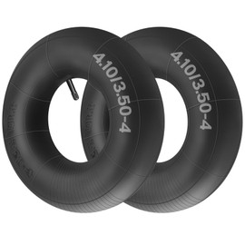 AZIEMARS 4.10/3.50-4 Heavy Duty Replacement Inner Tube with TR-13 Straight Valve Stem (2-Pack) - for Wheelbarrows, Mowers, Hand Trucks and More