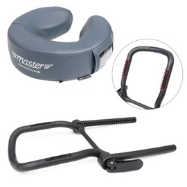 Master Massage Universal MusicMaster Crescent Round Face Cushion and Universal Simplicity Adjustable Massage Table Face Cradle Set - Massage Table/Massage Chair Headrest Platform Set (Royal Blue)