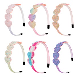 Jaciya Heart Headbands for Girls Non Slip Fashion Thin Confetti Head Bands Cute Glitter Headbands for Girls Women Hair Accessories