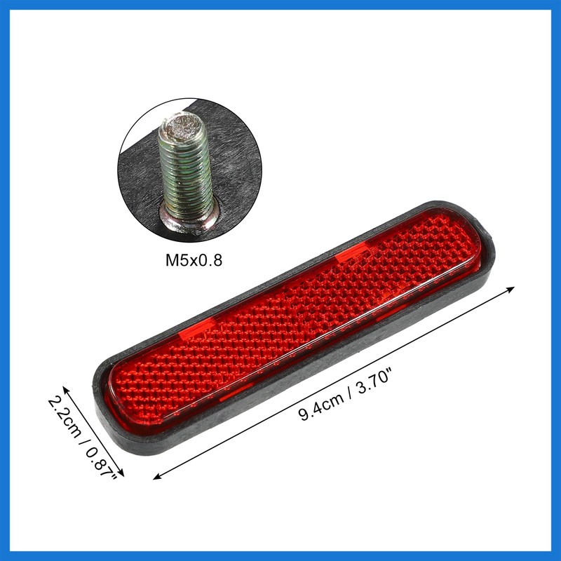 VekAuto Universal Reflector Motorcycle Safety Spoke Reflective w/Screw Red Auto