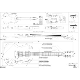 SG Style - Electric Guitar Plans - Full Scale - To Make a Guitar -