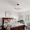 18" Semi Flush Mount Ceiling Light with Fabric Lampshade Modern