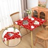 Amonsa Spring Red Heart Fitted Tablecloth with Elastic for 34x34