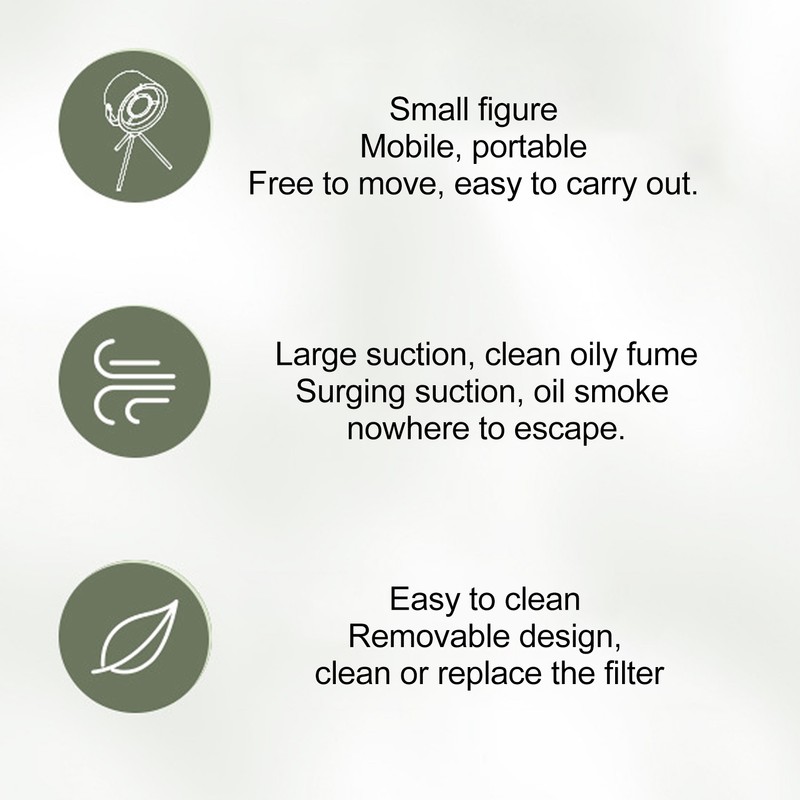 Portable Range Hood 5V White Detachable Strong Adsorption 3 Adjustable