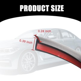 UGSHY 1 PC Automotive Seal Soundproof Strip, T-Type Rubber Edge Protector Trim, Car Modification Gap Filler, Universal Fit for Cars, Trucks, RVs, Boats (Black #16.4Ft x 0.31In x 0.39In)