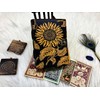 vintage sunflower leather journal Writing notebook embossed beautiful daily use