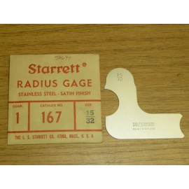 Starrett NEW! STARRETT 15/32" No. 167 RADIUS GAGE EDP 50644