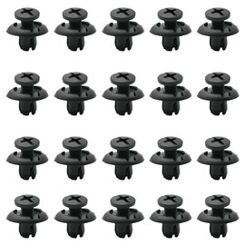 Aynaxcol 20Pcs Nylon Push-Type Retainer Clips 8mm Nylon Rivets Retainer Clips for Bumper Fender Hood Splash Shield (Black)