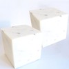Marble Bookends Handcrafted Heavy Marble Cube Square Bookshelf Decor Set