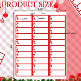 Spiareal 750 Pcs Christmas Address Labels 1 x 2.625 Inch Mailing Label Winter Foil Printable Tags Compatible with Laser and Ink-Jet Printer(Christmas Ball)