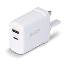 Lindy 73428 USB Charger Type A and C GAN, 65 W