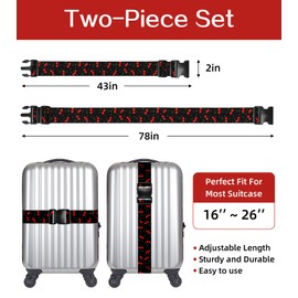Stanoha Luggage Straps for Suitcases Travel Belt Luggage Band Heavy Duty Traveling Luggage Identifier Cute Women Girls Unique Accesory,