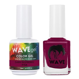 WAVEGEL Soak-Off Gel & Nail Lacquer Matching Duo Set - Simplicity Collection - #P158 Dark Raspberry I 0.5 Oz