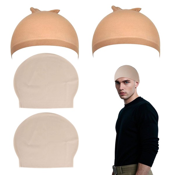 SAIIURV Pack of 2 Bald Cap Latex Bald Wig Adult