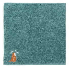 Imabari Towel Brand Certified Towel Handkerchief, Animal Embroidery, 9.8 inches (25 cm), Organic Cotton, Fluffy, Cute, Made in Japan (Otter (horizontal))