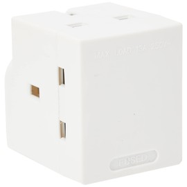 PRO-ELEC SL675 3 Way 13Amp Socket Adapter - 3 Plug Sockets, White