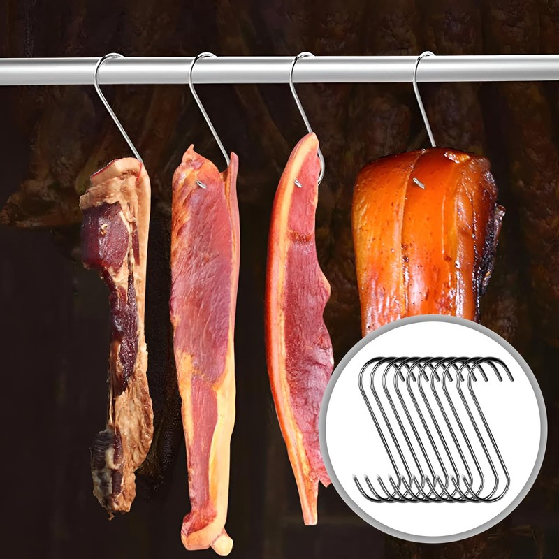 ZXNJA Pack of 20 Meat Hooks, S Hooks, Butcher Hooks,