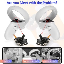 2Pack Joysticks Replacement for Oculus Quest 2 Joystick Controller Sensor Module for Meta Quest 2 Joystick Thumbstick Cap Replacement Accessories Parts Drift Repair with Tools