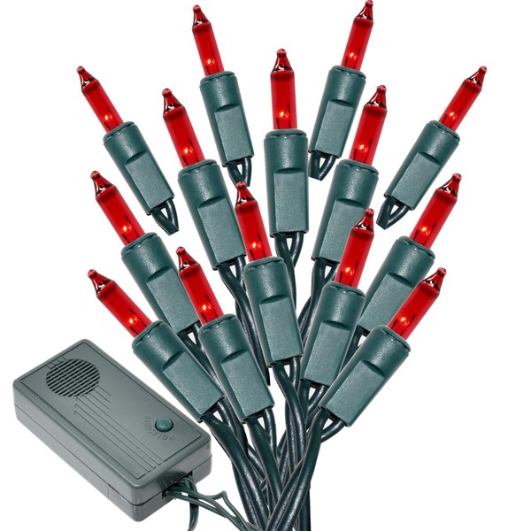 Holiday Essence Red Musical Christmas Lights - Plays 25 Classical