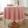 meioro Round Tablecloth, Solid Colour Table Linen, Tassel Tablecloths, Cotton