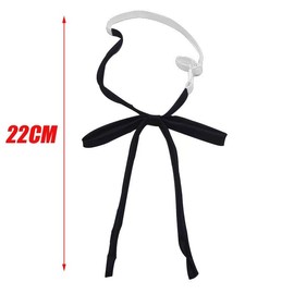 VASANA Black Ribbon Pre-Tied Bowties Adjustable Knot Free Solid Color Necktie Uniform Shirt Bowknot Neckwear for Lady Uniform Cosplay Accessory Graduation Party