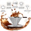 Pour Over Coffee Dripper，Reusable Stainless Steel Drip Cone Coffee Filter,