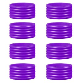Good Elasticity 8 Pcs Purple Tennis Racket/Pickleball Paddles/Squash Silicone Ring Racket Grip Bands Rubber Ring,Grip Finishing Ring/Racquet Grips Overgrip (8pcs Purple)