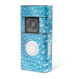 MightySkins Glossy Glitter Skin Compatible with Ring Video Doorbell Plus - Wavy Drops | Protective, Durable High-Gloss Glitter Finish | Easy to Apply, Remove, and Change Style