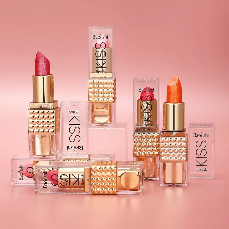 Lápiz Labial Baolishi Pearl Shimmer Hidratante Antiadherente