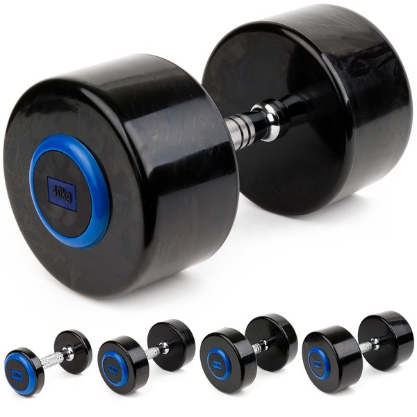 Sport-Thieme Compact PU Dumbbell, 16 Weight Classes: 2-40 Kg, Knurled