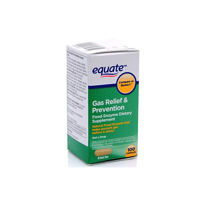 Equate Gas Bloating Relief and Prevention, Food Enzyme Dietary Supplement,