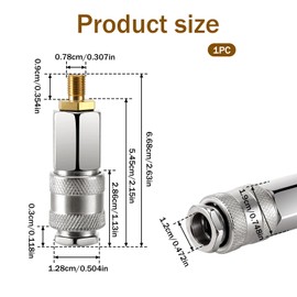 Air Pump Adapter Portable Tire Inflator Electric Air Compressor Adapter Gold Quick Connector Coupler for Air Blow Tool Air Compressor Air Wrench Sander Covert Your Air Pump to Pneumatic Tools