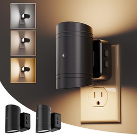 L LOHAS LED Night Light, Dimmable Night Lights Plug into Wall,2 Pack 3CCT Nightlight for Kids,180° Rotatable, 3000K/4000k/5000K Adjustable Night Lights with Dusk to Dawn Sensor for Bedroom Bathroom