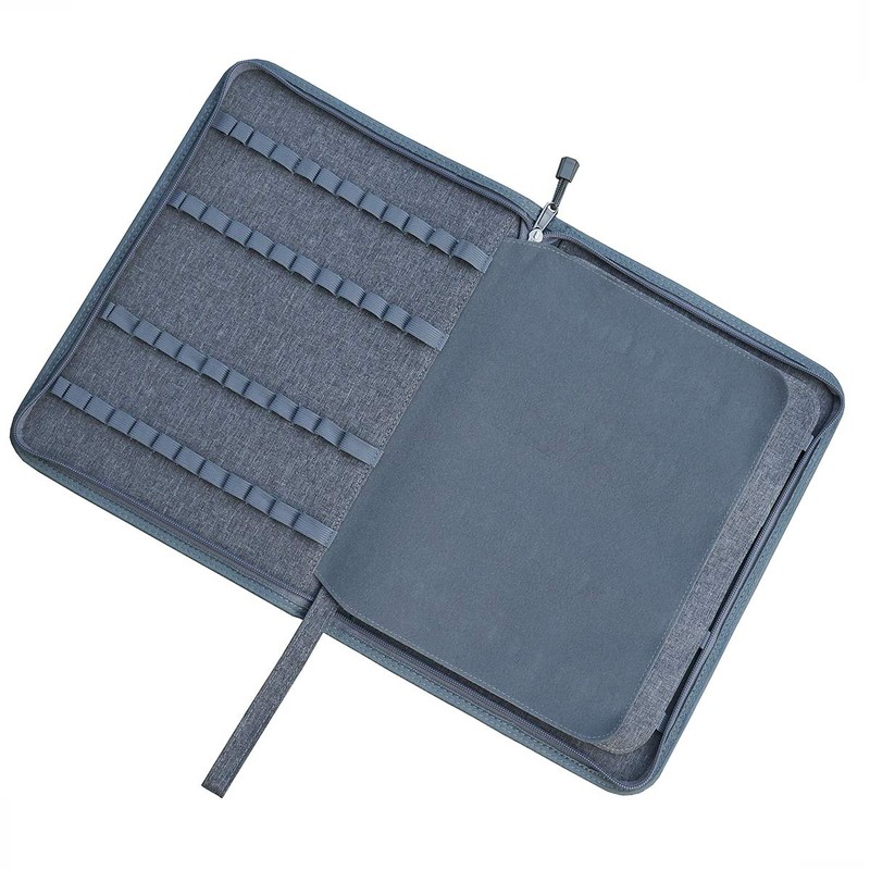 Fountain Pen Case Gray 48 Pens Large Capacity Fountain Pen
