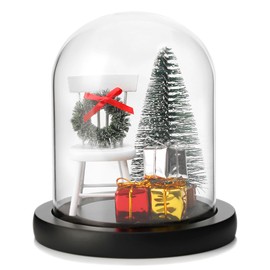 Christmas in Heaven Decoration Dome Cloche Decor, Memorial Cloche, Save A Seat Remembrance Gift, Chair Memorial Ornament, Xmas in Loving Memory Gift, Empty Chair Memorial, Tabletop Centerpiece