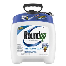 Roundup Ready-to-Use Weed & Grass Killer III - with Pump 'N Go 2 Sprayer, Use in & Around Vegetable Gardens, Tree Rings, Flower Beds, Patios & More, Kills to The Root, 1.33 gal.
